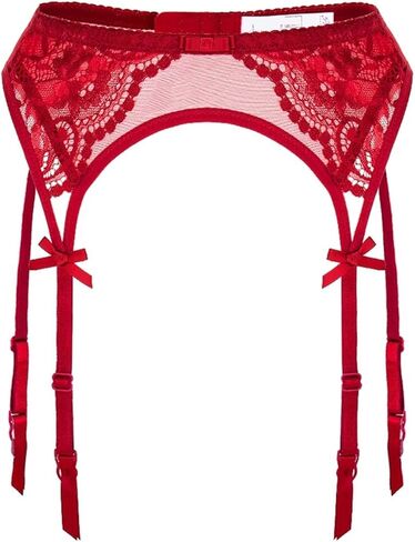 Women Lace Garter Belts Sexy Mesh Suspender Belt Sets with 4 Straps for Thigh High Stockings(Beige,Small) in Saudi Arabia