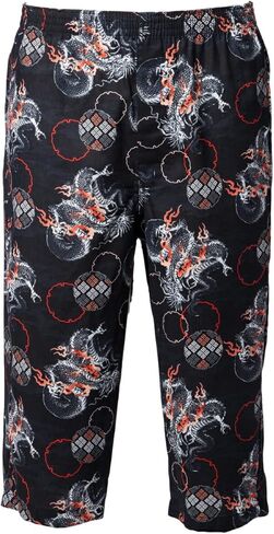 Y's factory Japanese Pattern Steteco Pants for Men, Assorted 2 or 3 Pack, 100% Cotton, 3/4 Length Lounge, Sizes M-5XL, in Kuwait