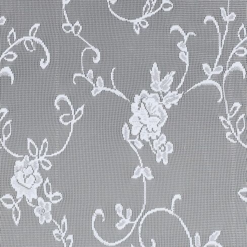 Luxury Sheer Polyester Encanting Roses Lace Window Treatment | Flower 63L Panel Pair | Timeless Classic Traditional | White | Elegance Charm | Rod Pocket Curtains | Machine Washable | Light Filtering in Kuwait