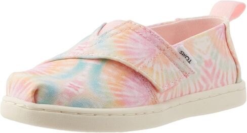 حذاء مسطح كاجوال من TOMS للفتيات الصغيرات Alpargata Tie-Dye - وردي in Kuwait