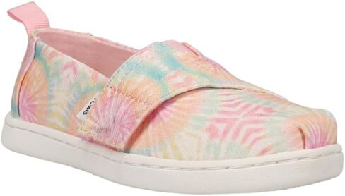 حذاء مسطح كاجوال من TOMS للفتيات الصغيرات Alpargata Tie-Dye - وردي in Kuwait