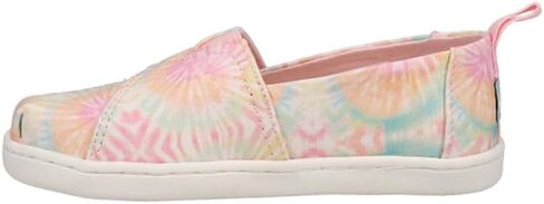 حذاء مسطح كاجوال من TOMS للفتيات الصغيرات Alpargata Tie-Dye - وردي in Kuwait