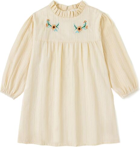 Simplee kids Baby Girls Peter Pan Collar Dress Long Sleeve Dress for Winter Autumn 12M-6T in Kuwait
