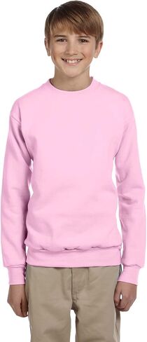 Hanes Youth ComfortBlend EcoSmart Crewneck Sweatshirt, Pale Pink, M in Saudi Arabia