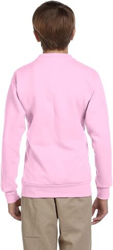 Hanes Youth ComfortBlend EcoSmart Crewneck Sweatshirt, Pale Pink, M in Saudi Arabia