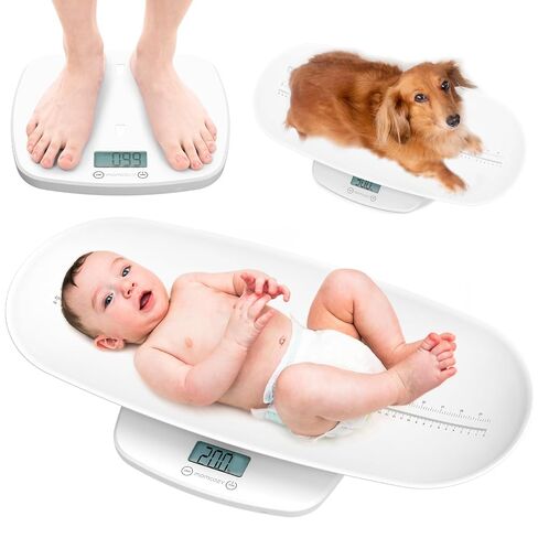 Momcozy Baby Scale, Multi-Function Scale for Body Weight&Height Measurement, Large Capacity for Toddler&Children&Pet&Adult, Perspectives Switch, Removable Tray, 5 Units, Digital LED Screen, Auto-Off in Kuwait