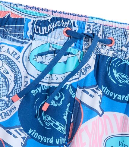 سروال سباحة تشابي مطبوع للأولاد من Vineyard Vines، ماء مثلج، M in Saudi Arabia