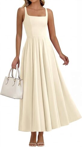 BTFBM Women Summer Square Neck Maxi Dress Spring 2026 Elegant Classy Sleeveless Formal Wedding Guest Cocktail Dresses in Saudi Arabia