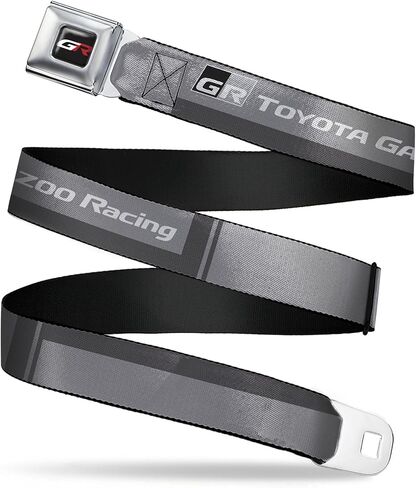 حزام تويوتا، حزام مشبك حزام الأمان، شعار Toyota Gazoo Racing GR ونص باللون الرمادي باللون الأسود والأبيض، قابل للتعديل in Saudi Arabia