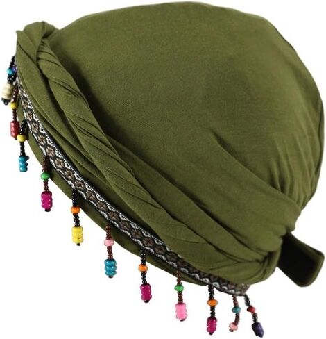 DouuYuhet Cotton Chemo Turban Soft Cancer Headwear Elastic Chemo Hats Headwear for Women with Hair Loss in Saudi Arabia
