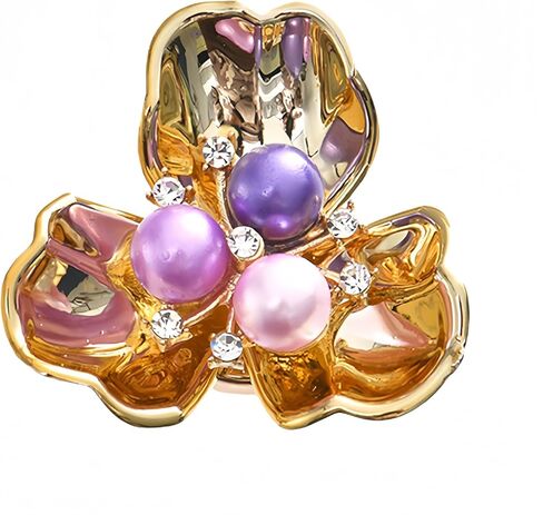 1Pc Luxury Imitation Shell Pearl Flower Shirt Sleeve Button Elegant Alloy Electroplated Cufflinks Button Cover Accessories in Saudi Arabia