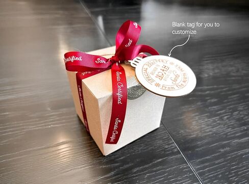 “Believe" Sleigh Bell Gift Box – North Pole Christmas Set with Silver Bell, Red Burlap Bag, Santa’s Certified Seal, Train Ticket & Name Tag for Kids & Families in Saudi Arabia