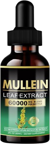 Mullein Drops for Lungs - Lung Cleanse,Powerful Mullein for Immune Support,Detox & Respiratory Support,Mullein Leaf Extract for Lungs,Herbal Supplements - 2 Fl Oz in Saudi Arabia
