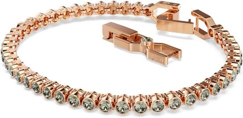 سوار التنس Swarovski Imber Emily، قطع دائري، أسود، لمسة نهائية من الذهب الوردي in Kuwait