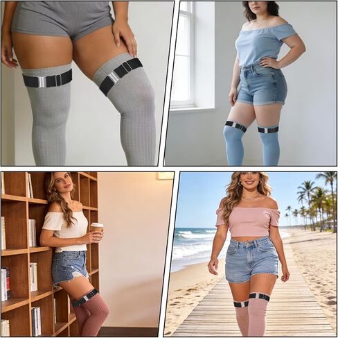 2 PCS Plus Size Thigh Garter Belt, Women’s Garter Belts Adjustable High Elastic Garters Belts Gothic Leg Harness Belt Adjustable Stockings Garters with Buckle for Thigh High Socks (Black) in Kuwait