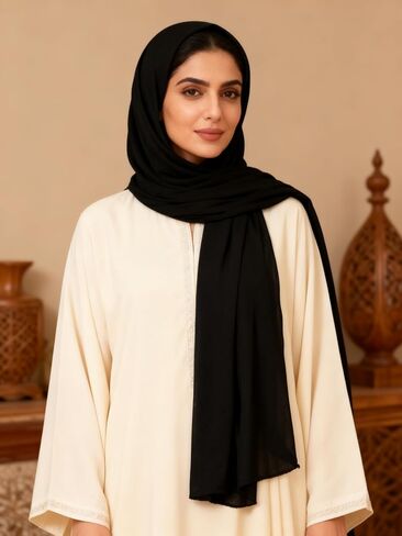 Solid Color Crinkled Hijab for Women Soft Lightweight Head Wrap Stretch Turban Scarf for Everyday Wear Office Church in Saudi Arabia
