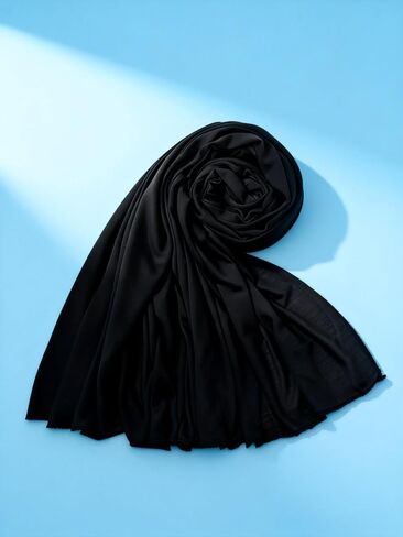 Solid Color Crinkled Hijab for Women Soft Lightweight Head Wrap Stretch Turban Scarf for Everyday Wear Office Church in Saudi Arabia