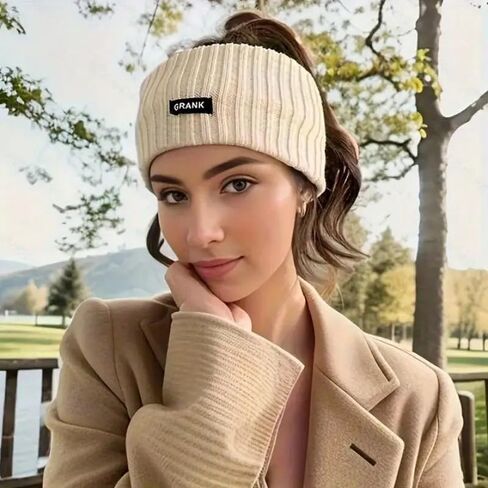 1PC Women's Winter Headband & Turban Ear Warmer, Soft Warm, Elegant & Cozy Cap for Cold Weather, Black in Saudi Arabia