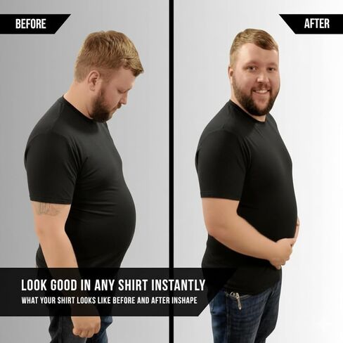INSHAPE Men’s Compression Shirt Slimming Shapewear Tank – Chest & Abdomen Control Undershirt for Gynecomastia in Saudi Arabia