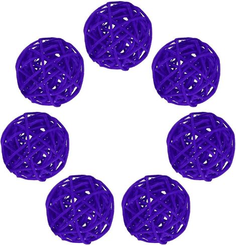 MECCANIXITY 7Pcs Pink Wicker Rattan Balls for Bowl Centerpiece 1.2 Inch Dia Rattan Wicker Twig Orbs Spheres Decorative Balls for Vase Home Dining Table Wedding Decor in Saudi Arabia