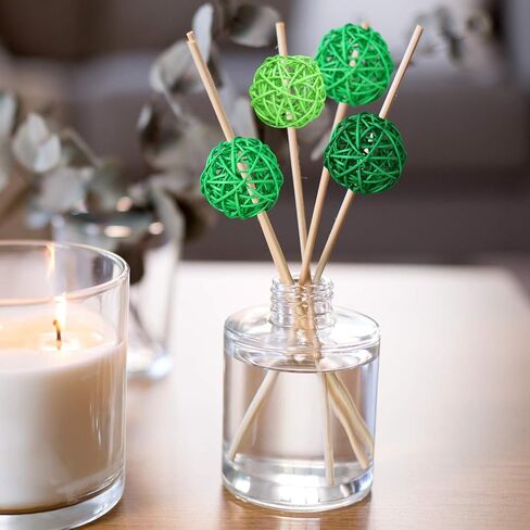Yaomiao 15 Pieces Wicker Rattan Balls Decorative Orbs St Patricks Day Bowl Vase Filler for Decorating DIY Crafts Saint Patricks Table Centerpiece Decor, 1.8 Inch (Green Mint Dark-Green) in Saudi Arabia