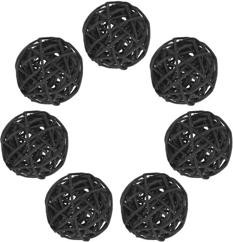 MECCANIXITY 7Pcs Pink Wicker Rattan Balls for Bowl Centerpiece 1.2 Inch Dia Rattan Wicker Twig Orbs Spheres Decorative Balls for Vase Home Dining Table Wedding Decor in Saudi Arabia
