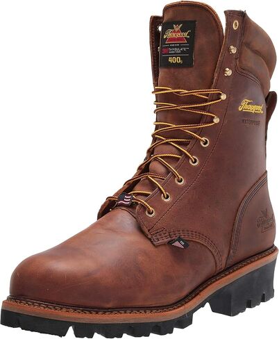 Thorogood Logger Series 9" Waterproof Insulated Steel Toe Work Boots for Men - Premium Leather with 400g Thinsulate and Vibram Slip-Resistant Heel Outsole in Saudi Arabia