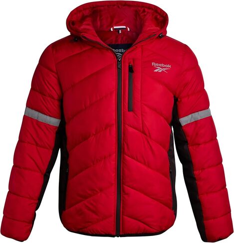 Reebok Mens Winter Jacket - Water Resistant Heavy Puffer Coat with Hood - Quilted Insulated Warm Winter Coat for Men in Saudi Arabia