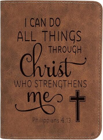 Christian Gifts Leather Passport Holder for Men Personalized Engraved Passport Holder,Bible Verse Faith Religious Birthday Inspiring Gifts (Joshua 1:9) in Saudi Arabia
