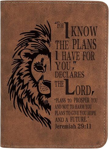 Christian Gifts Leather Passport Holder for Men Personalized Engraved Passport Holder,Bible Verse Faith Religious Birthday Inspiring Gifts (Joshua 1:9) in Saudi Arabia