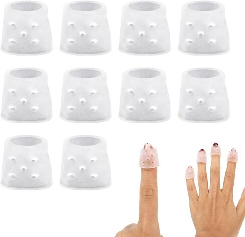 10 قطع من أغطية الأصابع المضادة لالتقاط الجلد، قفازات حماية للأصابع قابلة لإعادة الاستخدام وقابلة للتنفس لمنع التقاط الجلد للأيدي المتشققة والأظافر المعلقة in Kuwait