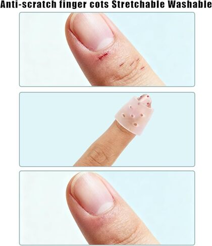 10 قطع من أغطية الأصابع المضادة لالتقاط الجلد، قفازات حماية للأصابع قابلة لإعادة الاستخدام وقابلة للتنفس لمنع التقاط الجلد للأيدي المتشققة والأظافر المعلقة in Kuwait