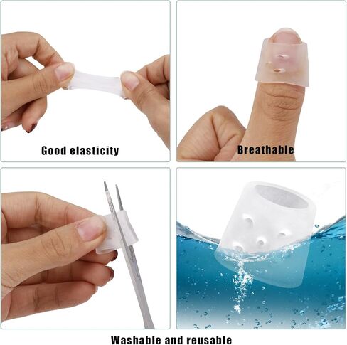 10 قطع من أغطية الأصابع المضادة لالتقاط الجلد، قفازات حماية للأصابع قابلة لإعادة الاستخدام وقابلة للتنفس لمنع التقاط الجلد للأيدي المتشققة والأظافر المعلقة in Kuwait