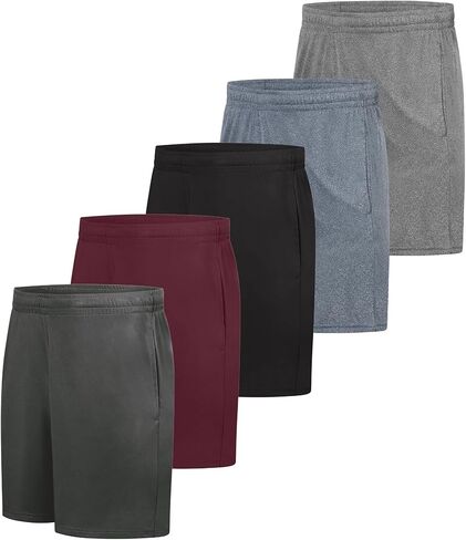 Hanes Mens Shorts Pack, 5-Pack, Cooldri Athletic Shorts for Men, Moisture-Wicking, Odor Control, 7" Inseam in Saudi Arabia