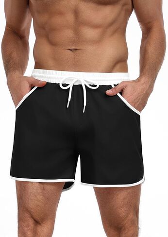 COOFANDY Men's Swim Trunks Quick Dry Swimsuit Color Block Board Short Bathing Suit Swimwear with Mesh Liner in Saudi Arabia