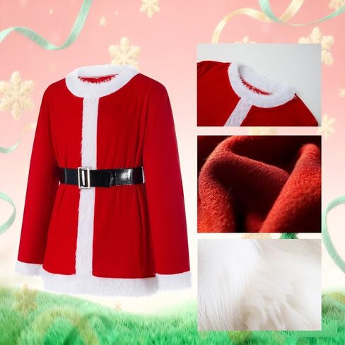 Green Santa Monster Adult Christmas Costume Set - 7PCS Santa Claus Outfit with Mask Included in Saudi Arabia