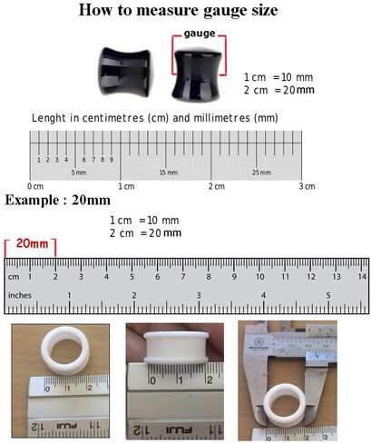 (1 Pair ONLY) (Please Choose Size and Color) Flexible Silicone Flesh Tunnel Ear Gauge Plug Size Available 8g (3mm) to 1 3/16" (30mm) in Saudi Arabia