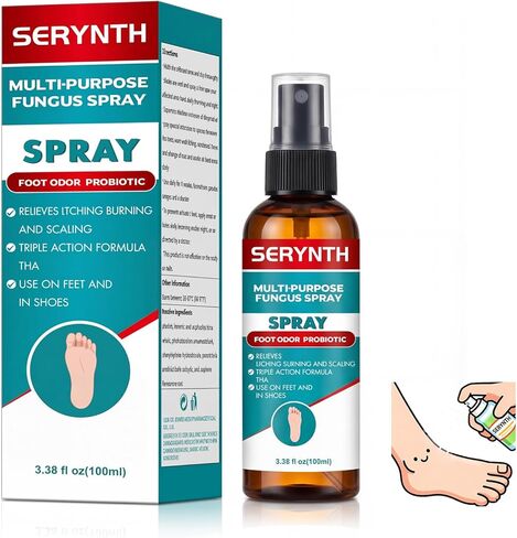 Foot Spray Antifungal,Oilcertified by NDC Clinical Trials,Odor Probiotic, Athletes Foot Treatment Spray,Shoe Odor Spray,Foot Spray for Smelly feet，Relieve feet discomfort Symptoms（100ML） in Saudi Arabia