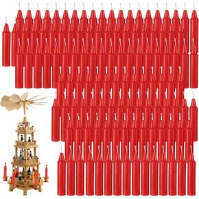 Nuanchu 200 Pcs Christmas Pyramids Candles 2.91 x 0.55 Inches Traditional Christmas Wax Candles for Carousel Xmas Tree Cake Holiday Seasonal Celebration Decoration 1.5 Hour Burn Time in Saudi Arabia