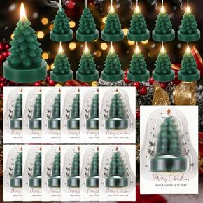 24 Pcs Christmas Tree Shaped Candles Mini Christmas Tree Candles Soy Wax Trees Shaped Candle Holidays Scented Candle Gift for Holidays Party Supplies Indoor Decor Table Home Decor in Saudi Arabia