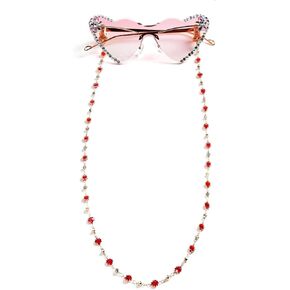 سلاسل النظارات الشمسية للنساء سلاسل النظارات مع الخرز الملون التمساح كليب نظارات القراءة الرقبة الحبل مشهد in Kuwait