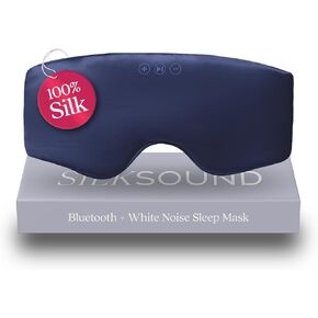 SilkSound 100% Mulberry Silk Bluetooth Sleep Mask, Skin-Friendly Sleeping Eyemask with Bluetooth Headphones, Sleep Gifts for Women, Silk Eye Mask Headband Headphones for Sleeping Side Speakers in Kuwait