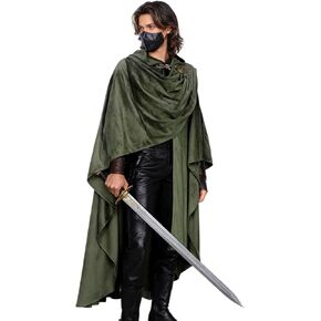L'VOW Medieval Corduroy Hooded Cloak - Renaissance Hooded Cape with Adjustable Brooch, Halloween Wizard Cosplay Costume in Saudi Arabia