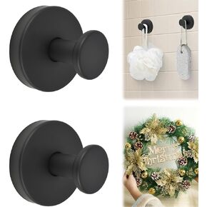 Wreath Hangers for Front Door, 2 Pack Suction Cup Hooks No-Drill, Towel Hooks for Bathroom Window Glass Door Wall & Indoor/Outdoor Christmas Fall Decor (Gunmetal) in Saudi Arabia