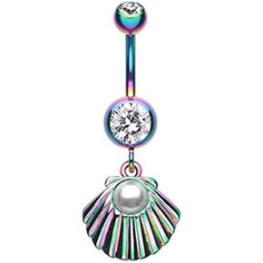 Colorline Gold Ariel's Shell Dangle Belly Button Ring in Saudi Arabia