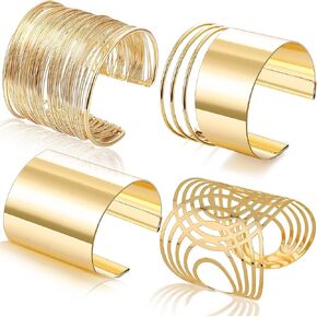 RIOSO 4 Pcs Cuff Bangle Bracelet for Women Open Wide Wire Bracelets Wrist Cuff Wrap Bracelet in Saudi Arabia