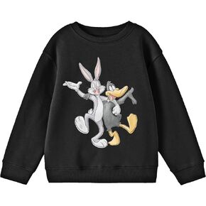 Bioworld Looney Tunes Bugs Bunny and Daffy Duck Youth Black Crew Neck Sweatshirt in Kuwait