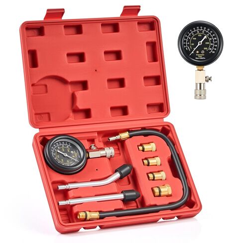 Orion Motor Tech Engine Compression Tester, 9 pc Fuel Pressure Gauge Set with Spark Plug Tester for Small Engines, Cylinder Leak Down Tester for Gas Petrol Engines, Automotive Fuel Pressure Test Kit in Kuwait
