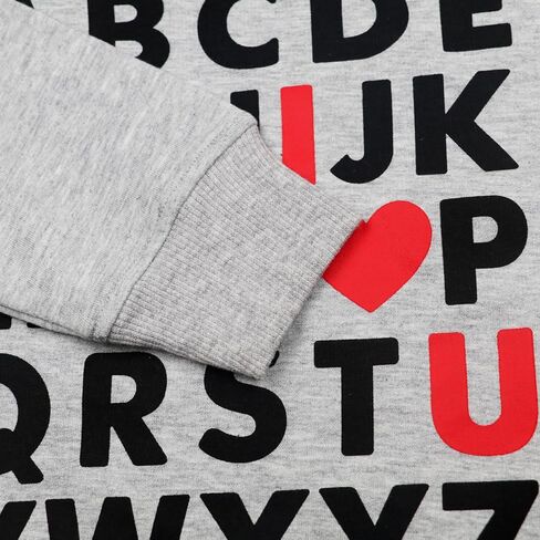 Toddler Boy Girl Sweatshirt ABC Alphabet I Love U Valentine Day Outfit Kids Heart Long Sleeve Shirts 2-7 Years in Saudi Arabia