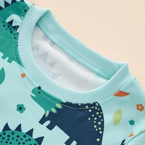 Boys' Dinosaur Graphic Sweatshirt, Long Sleeve Crewneck Pullover,Soft Cotton Top for 3-8 Years in Saudi Arabia